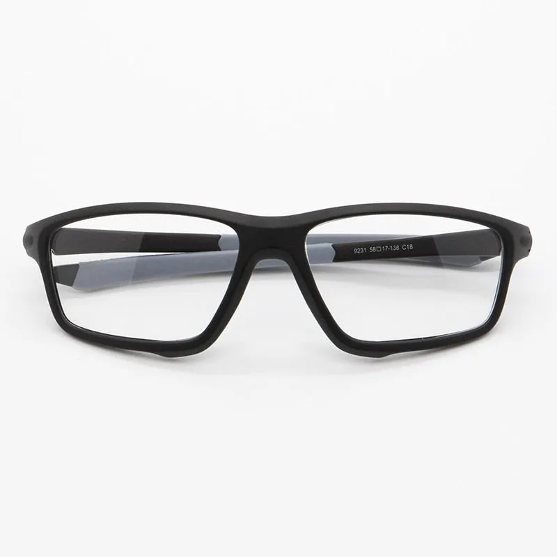 Bclear Unisex Full Rim Irregular Square Tr 90 Titanium Sport Eyeglasses 9231