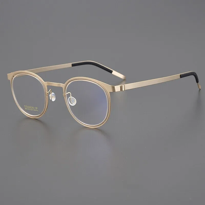 Bclear Unisex Full Rim Round Titanium Eyeglasses My9915
