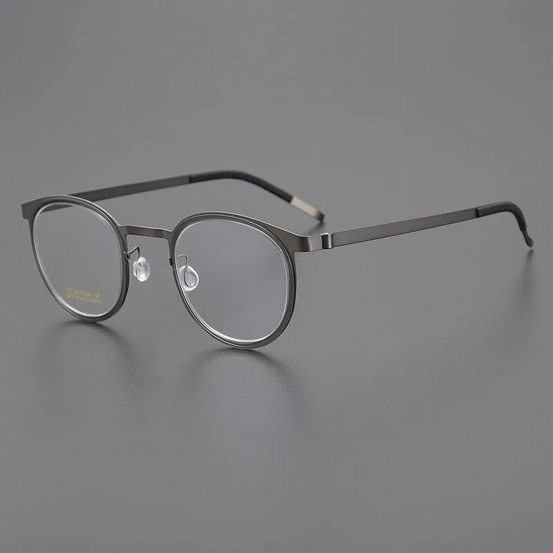 Bclear Unisex Full Rim Round Titanium Eyeglasses My9915