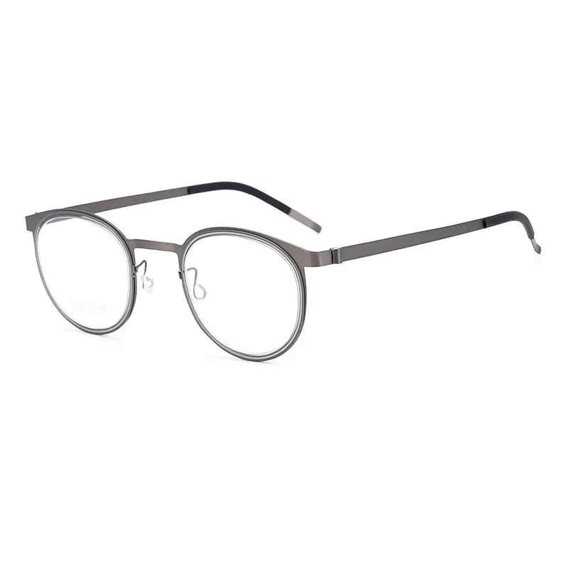 Bclear Unisex Full Rim Round Titanium Eyeglasses My9915
