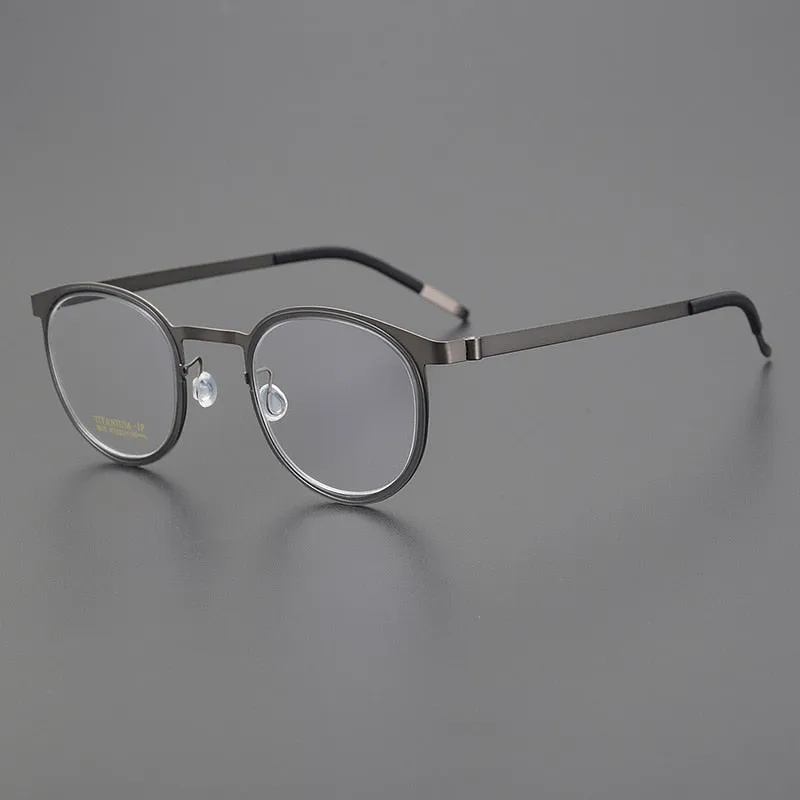Bclear Unisex Full Rim Round Titanium Eyeglasses My9915