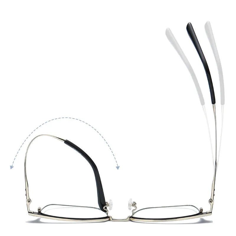 Bclear Unisex Full Rim Square Eyebrow Line Titanium Eyeglasses Wd916