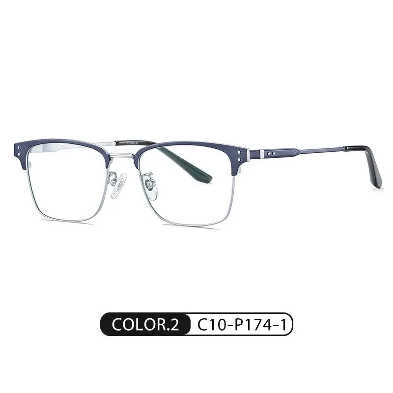 Bclear Unisex Full Rim Square Eyebrow Line Titanium Eyeglasses Wd916