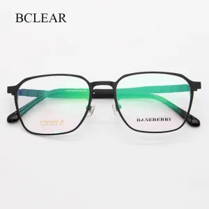 Bclear Unisex Full Rim Square Titanium Frame Eyeglasses My71075