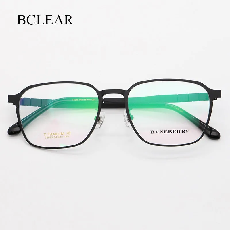 Bclear Unisex Full Rim Square Titanium Frame Eyeglasses My71075