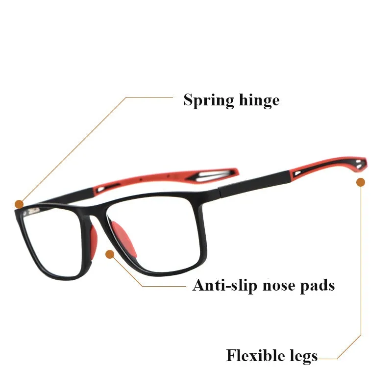 Bclear Unisex Full Rim Square Tr 90 Titanium Sport Eyeglasses Zm1019