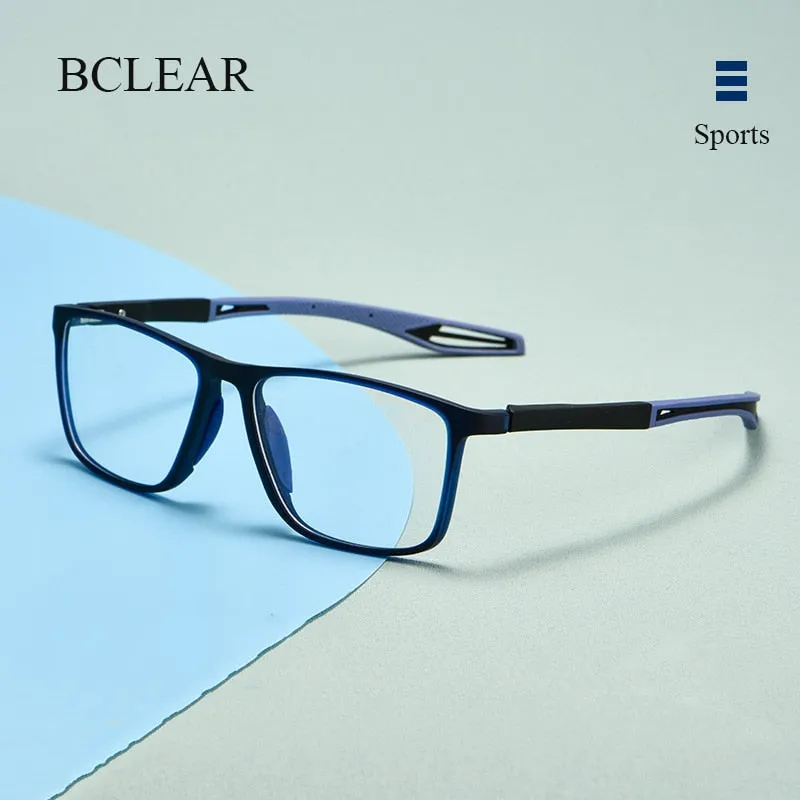 Bclear Unisex Full Rim Square Tr 90 Titanium Sport Eyeglasses Zm1019