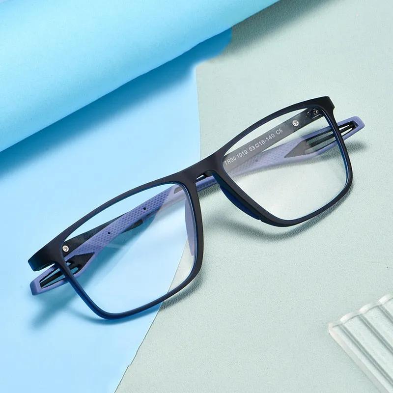 Bclear Unisex Full Rim Square Tr 90 Titanium Sport Eyeglasses Zm1019