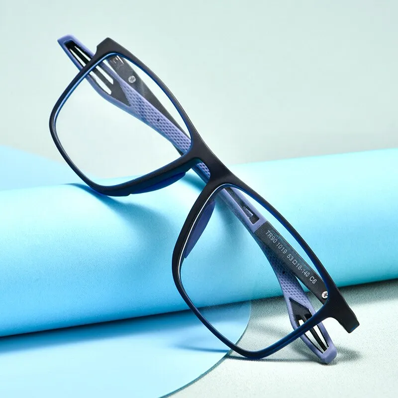 Bclear Unisex Full Rim Square Tr 90 Titanium Sport Eyeglasses Zm1019