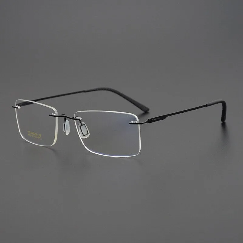Bclear Unisex Rimless Square Titanium Eyeglasses My9912