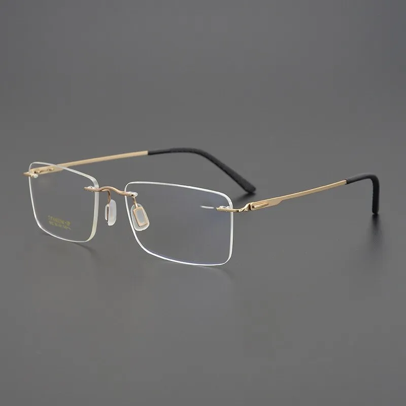 Bclear Unisex Rimless Square Titanium Eyeglasses My9912