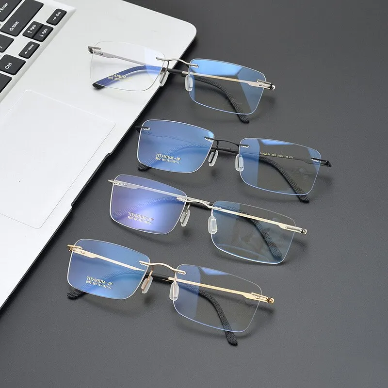 Bclear Unisex Rimless Square Titanium Eyeglasses My9912