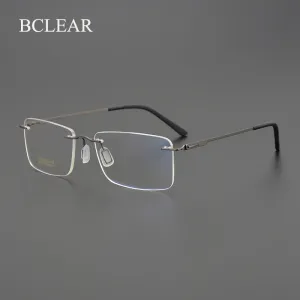 Bclear Unisex Rimless Square Titanium Eyeglasses My9912