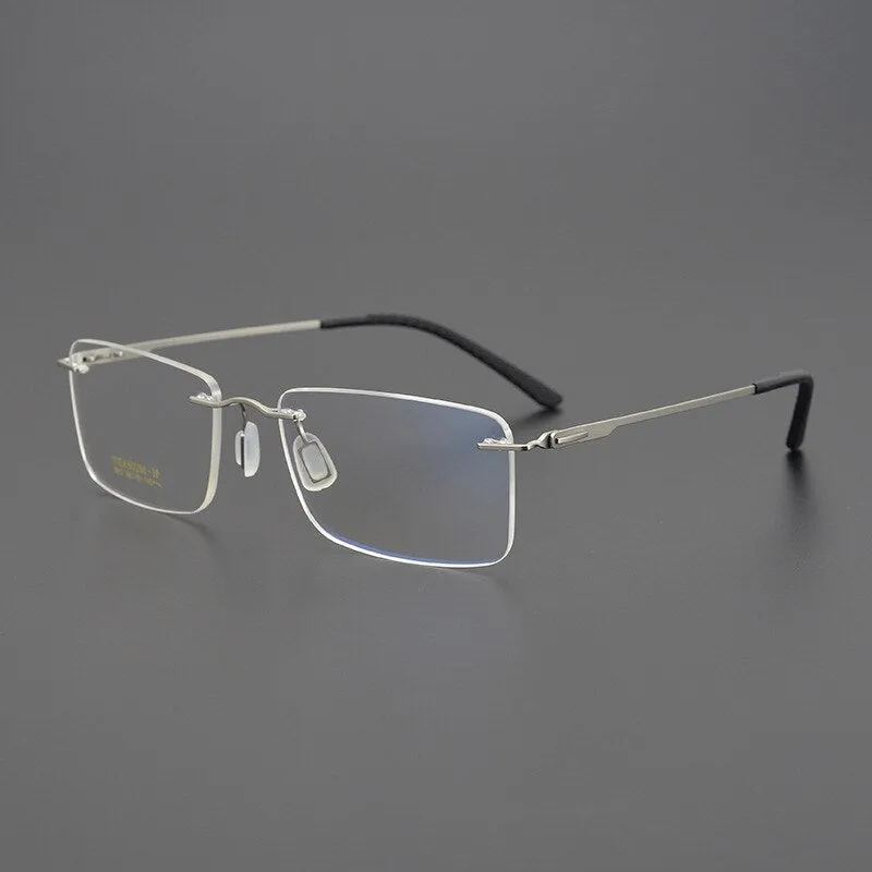 Bclear Unisex Rimless Square Titanium Eyeglasses My9912