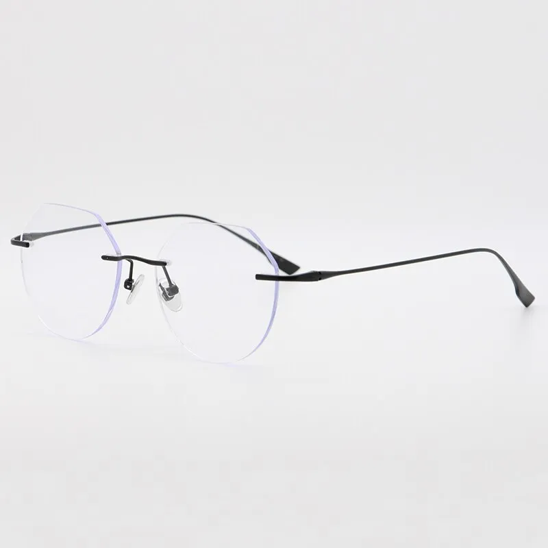 Bclear Unisex Rimless Square Titanium Frame Eyeglasses Myb1135