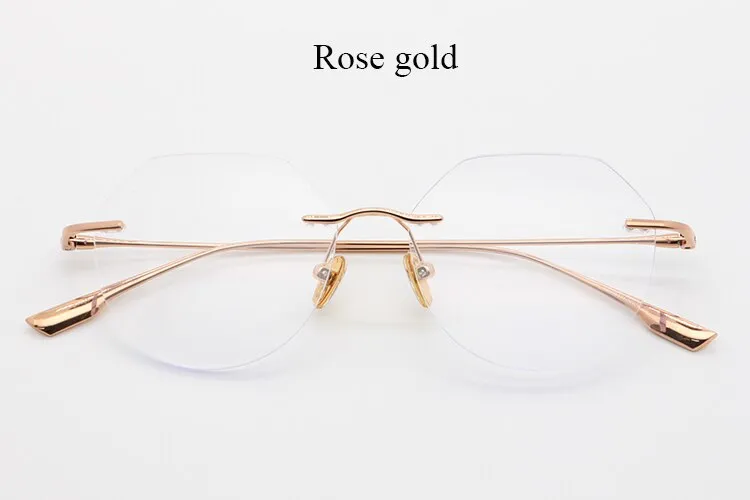 Bclear Unisex Rimless Square Titanium Frame Eyeglasses Myb1135