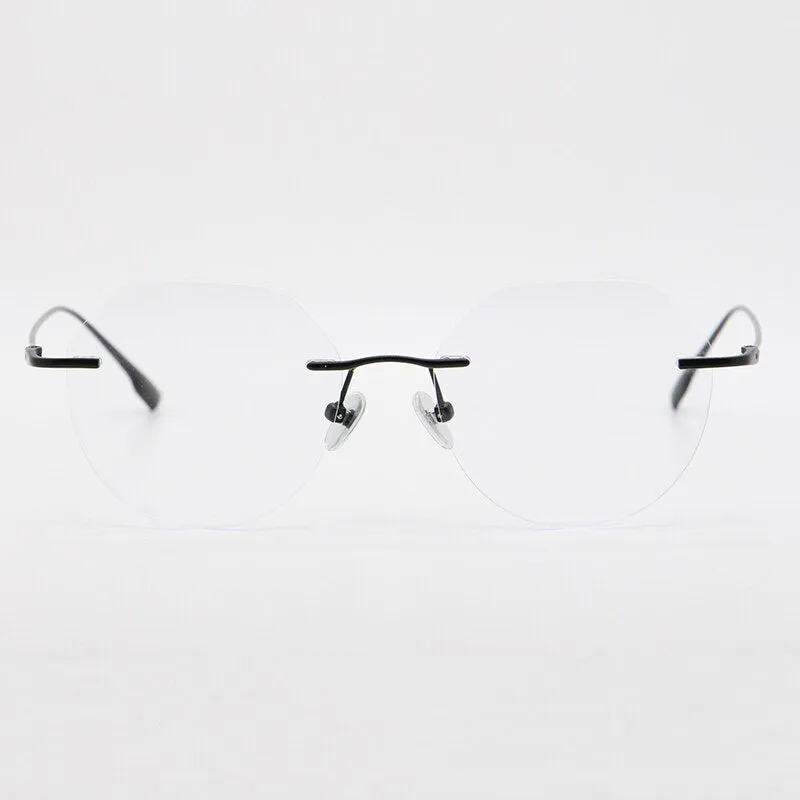 Bclear Unisex Rimless Square Titanium Frame Eyeglasses Myb1135
