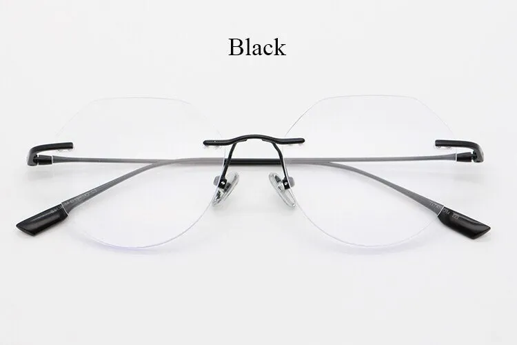 Bclear Unisex Rimless Square Titanium Frame Eyeglasses Myb1135