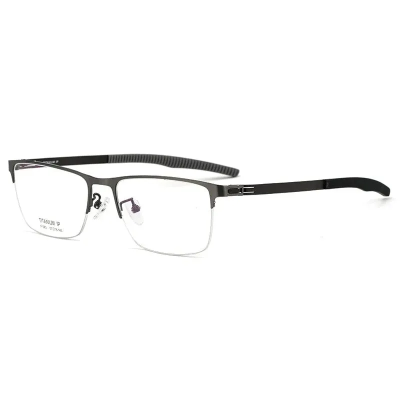 Bclear Unisex Semi Rim Square Titanium Eyeglasses Bsf1983