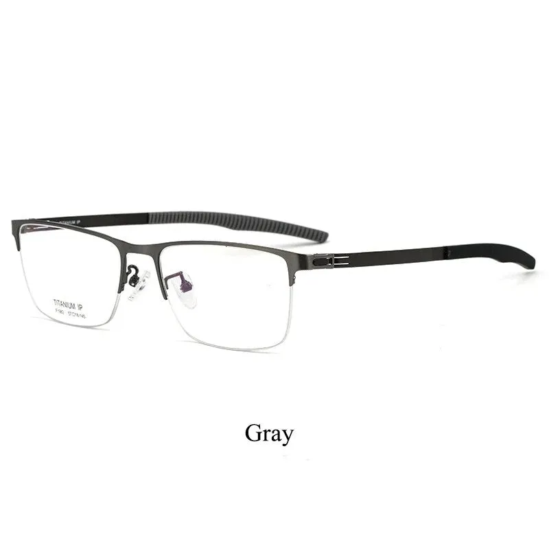 Bclear Unisex Semi Rim Square Titanium Eyeglasses Bsf1983