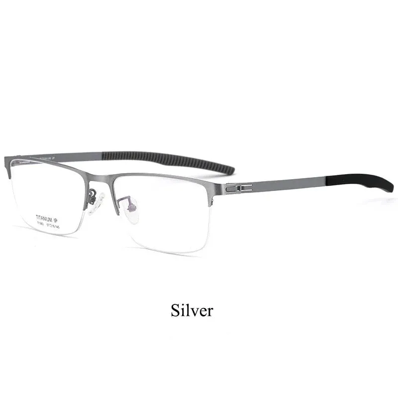 Bclear Unisex Semi Rim Square Titanium Eyeglasses Bsf1983