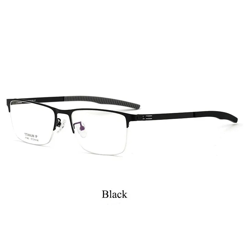 Bclear Unisex Semi Rim Square Titanium Eyeglasses Bsf1983