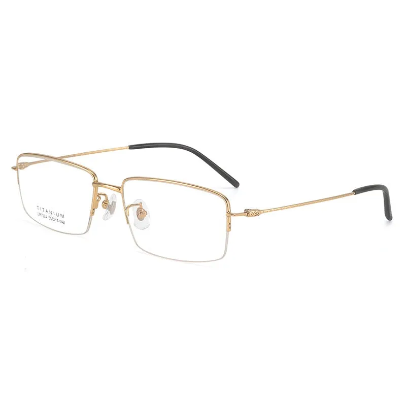 Bclear Unisex Semi Rim Square Titanium Eyeglasses Lb7924