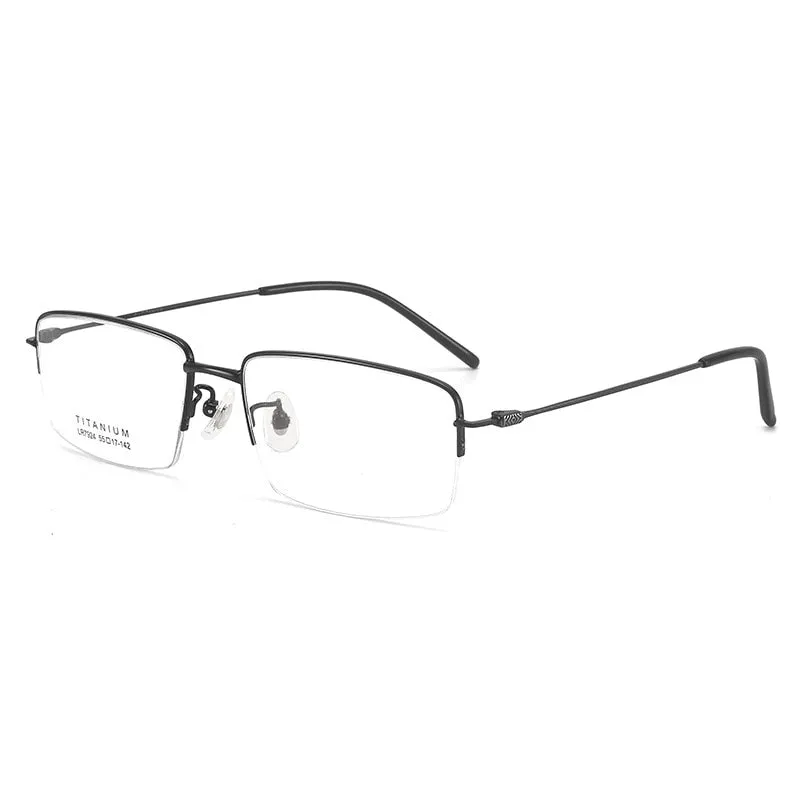 Bclear Unisex Semi Rim Square Titanium Eyeglasses Lb7924