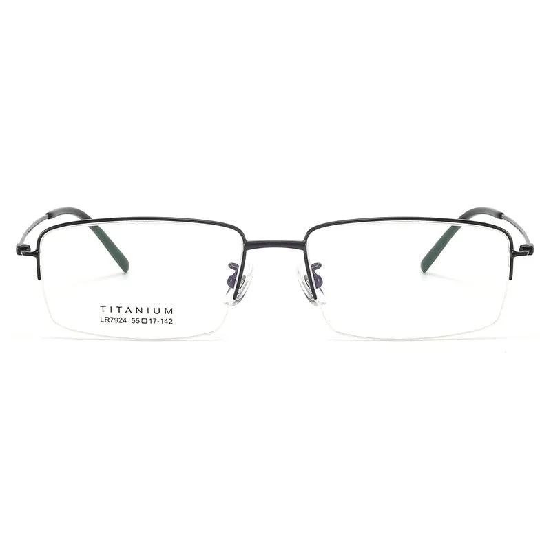 Bclear Unisex Semi Rim Square Titanium Eyeglasses Lb7924