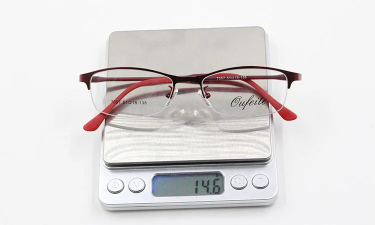 Bclear Women's Eyeglasses Metal Alloy Ultra-Light Frames Half Rim Tr Legs