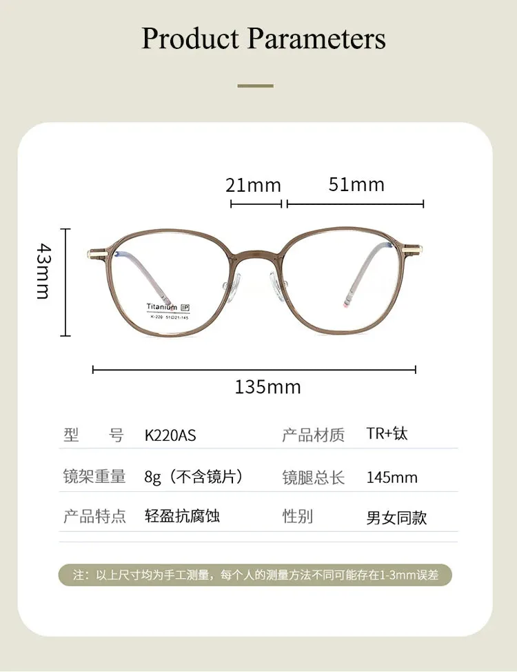 Bclear Women's Full Rim Oval Tr 90 Titanium Eyeglasses B220