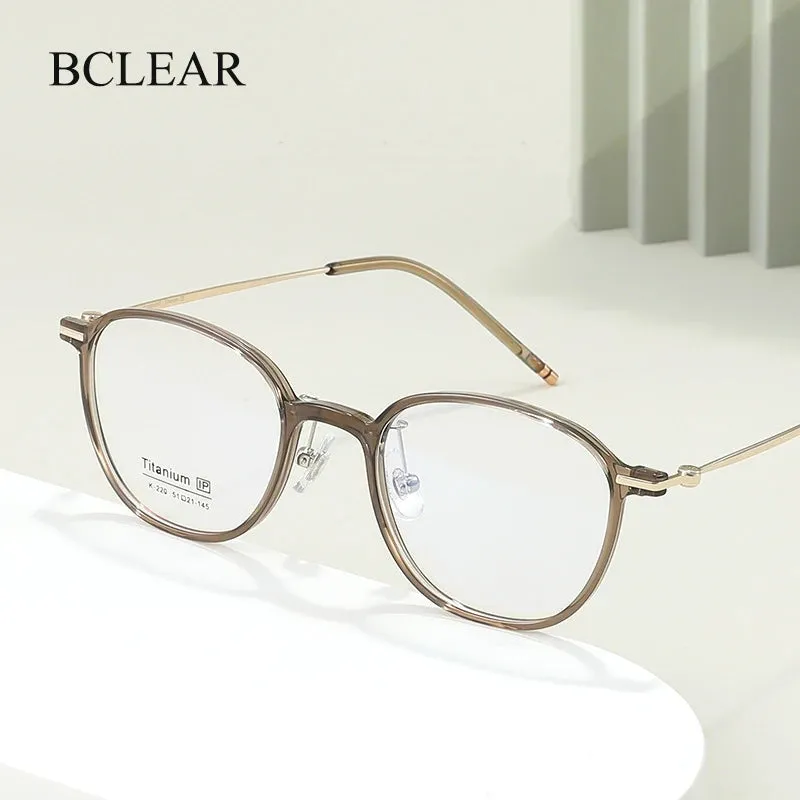 Bclear Women's Full Rim Oval Tr 90 Titanium Eyeglasses B220