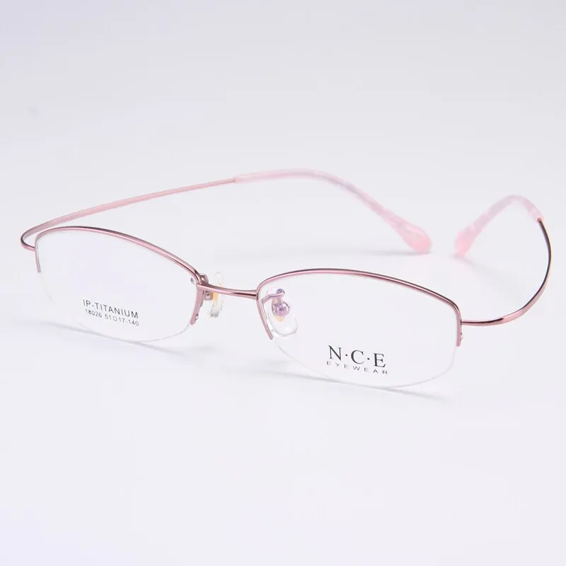 Bclear Women's Semi Rim Titanium Oval Eyeglasses Sc18026
