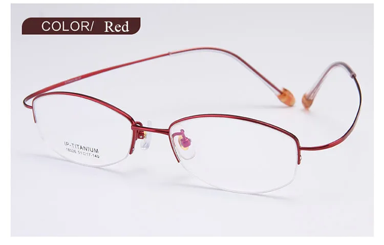 Bclear Women's Semi Rim Titanium Oval Eyeglasses Sc18026