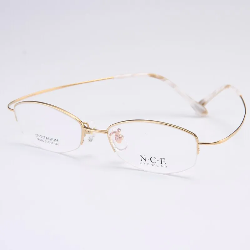 Bclear Women's Semi Rim Titanium Oval Eyeglasses Sc18026