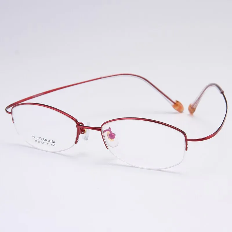 Bclear Women's Semi Rim Titanium Oval Eyeglasses Sc18026