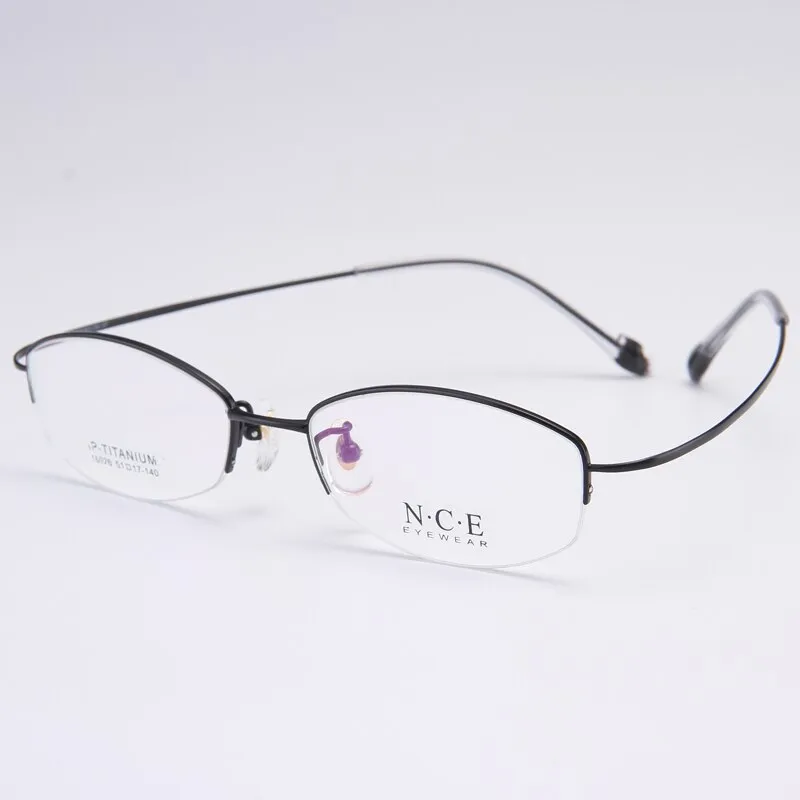 Bclear Women's Semi Rim Titanium Oval Eyeglasses Sc18026