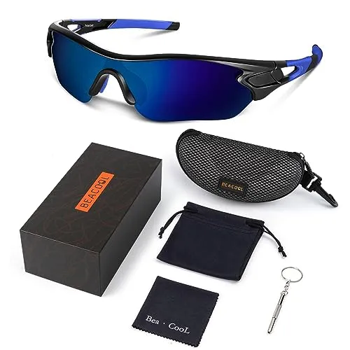 BEACOOL Polarized Sports Sunglasses for Men Women Youth Baseball Cycling Running Driving Fishing Golf Motorcycle TAC Glasses