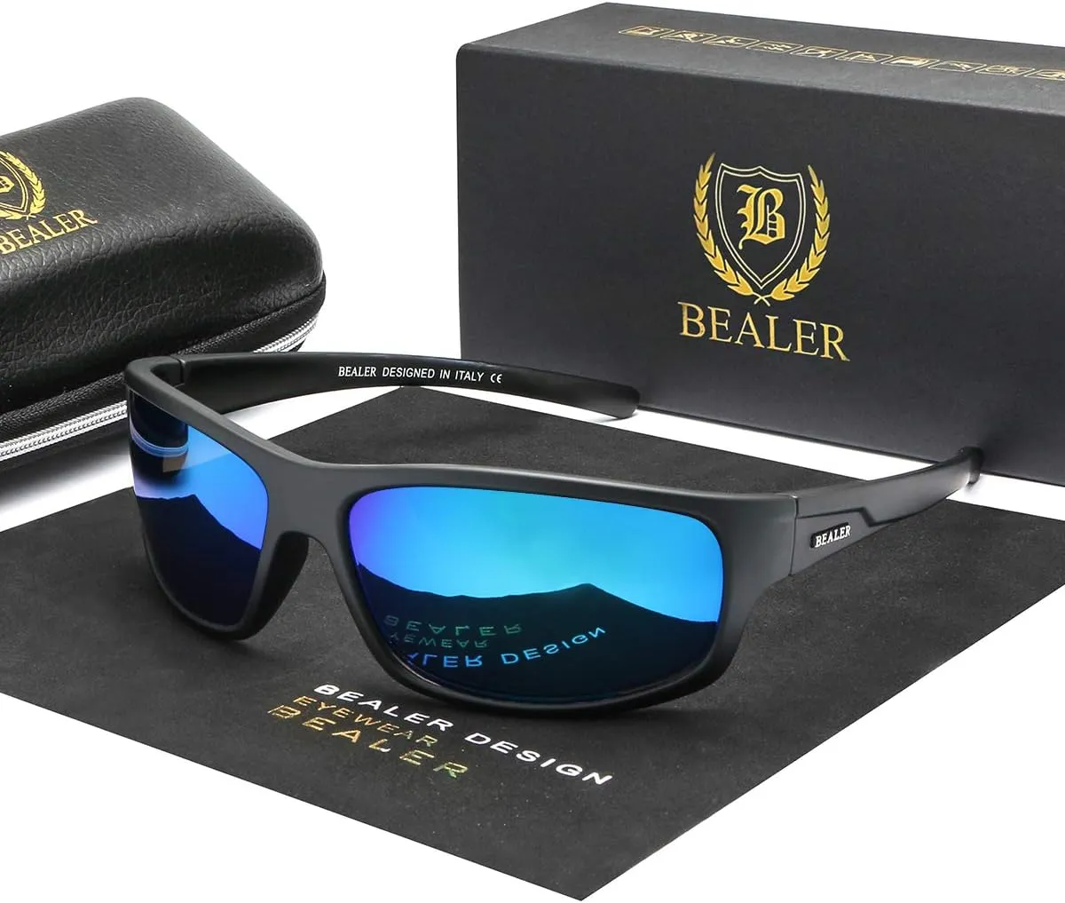 BEALER Polarized Sports Sunglasses for Men Lightweight TR90 Frame Sun Glasses Driving Cycling Fishing UV Protection Shades