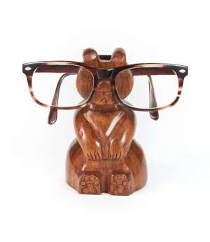 Bear Eyeglasses Holder Stand - Handcrafted Sheesham Wood