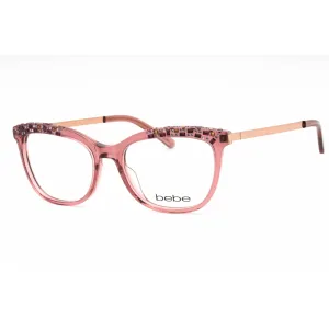 Bebe Women's Eyeglasses - Blush Crystal Plastic Full Rim Cat Eye Frame | BB5179 681