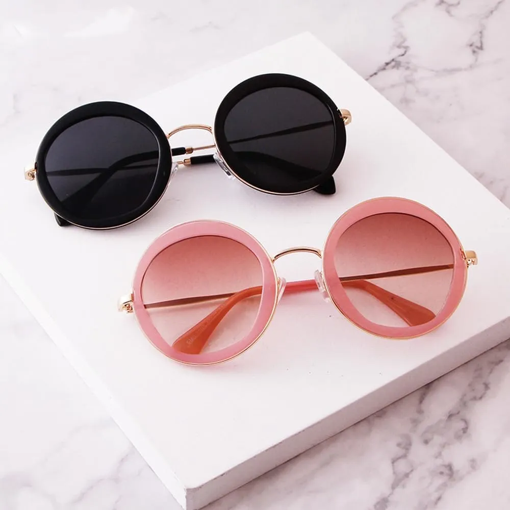 Big Frame Round Glasses Shade Sunglasses Luxury Women Fashion