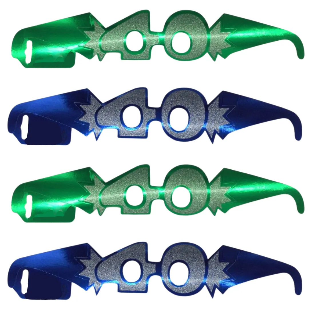 Birthday "40" Glittered Foil Eyeglasses (Each)
