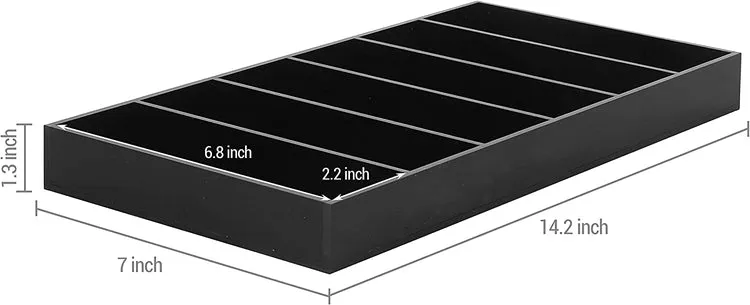 Black Acrylic Sunglasses and Eyeglasses Storage Organizer Case Tray, Tabletop Display Tray