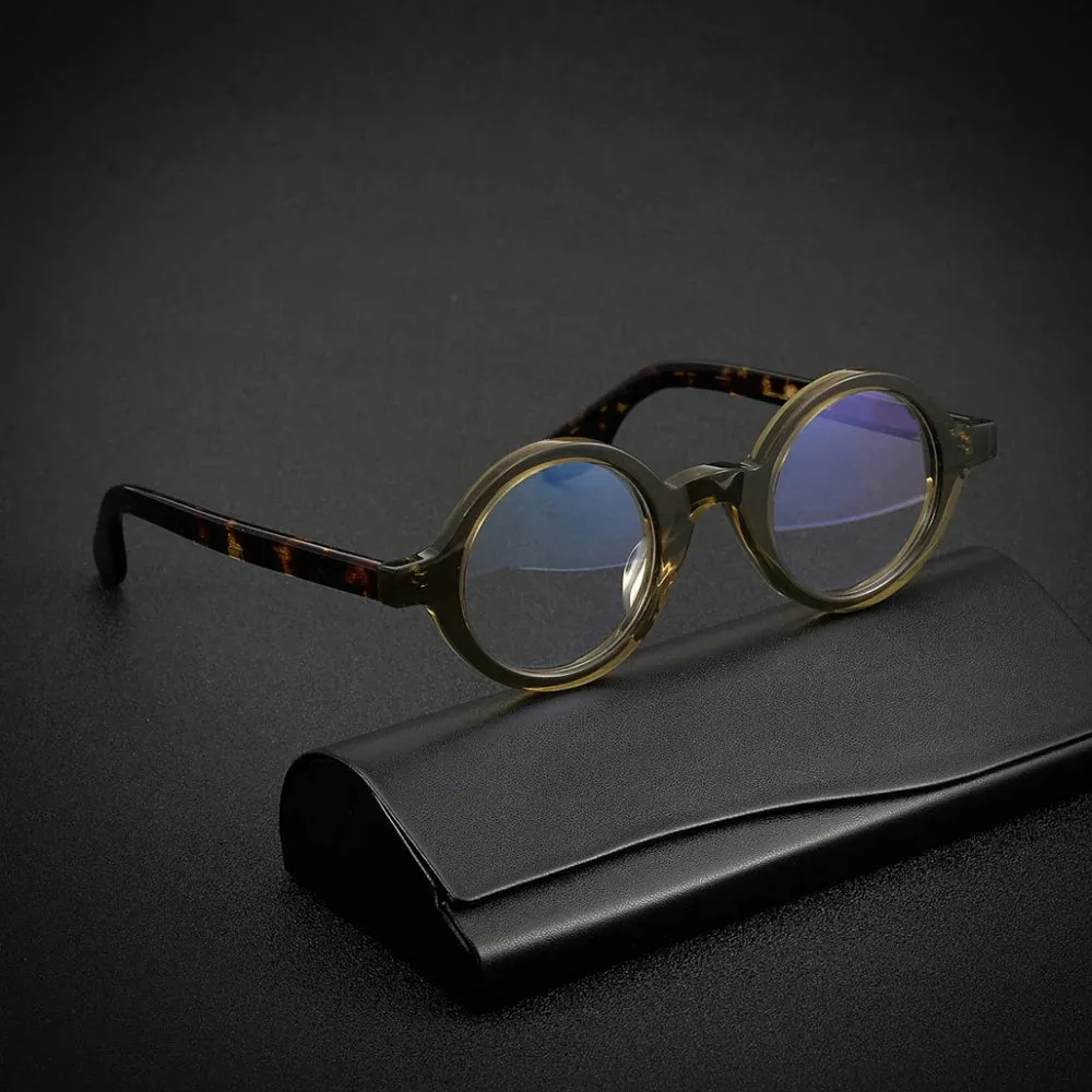 Black Mask Full Rim Round Acetate Optical Eyeglasses 424221