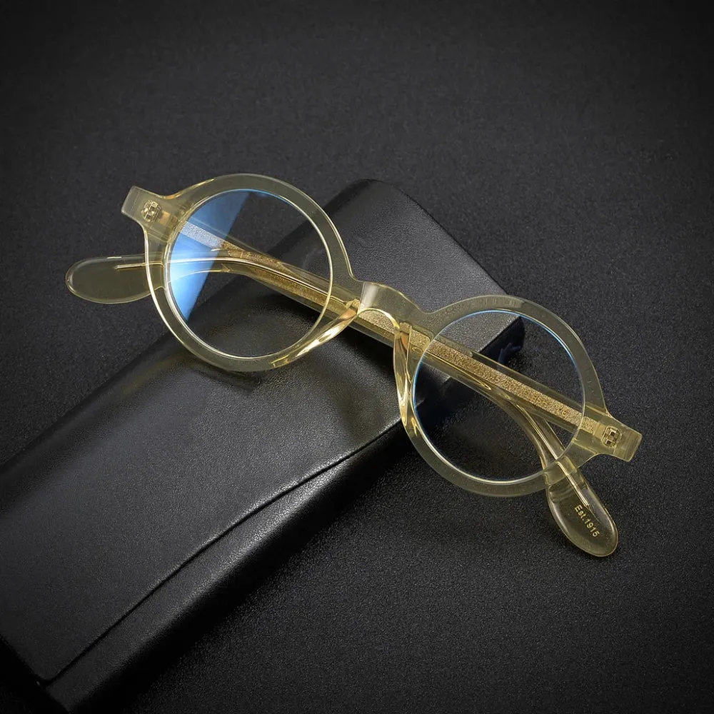 Black Mask Full Rim Round Acetate Optical Eyeglasses 424221