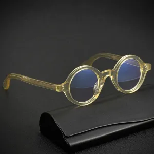 Black Mask Full Rim Round Acetate Optical Eyeglasses 424221