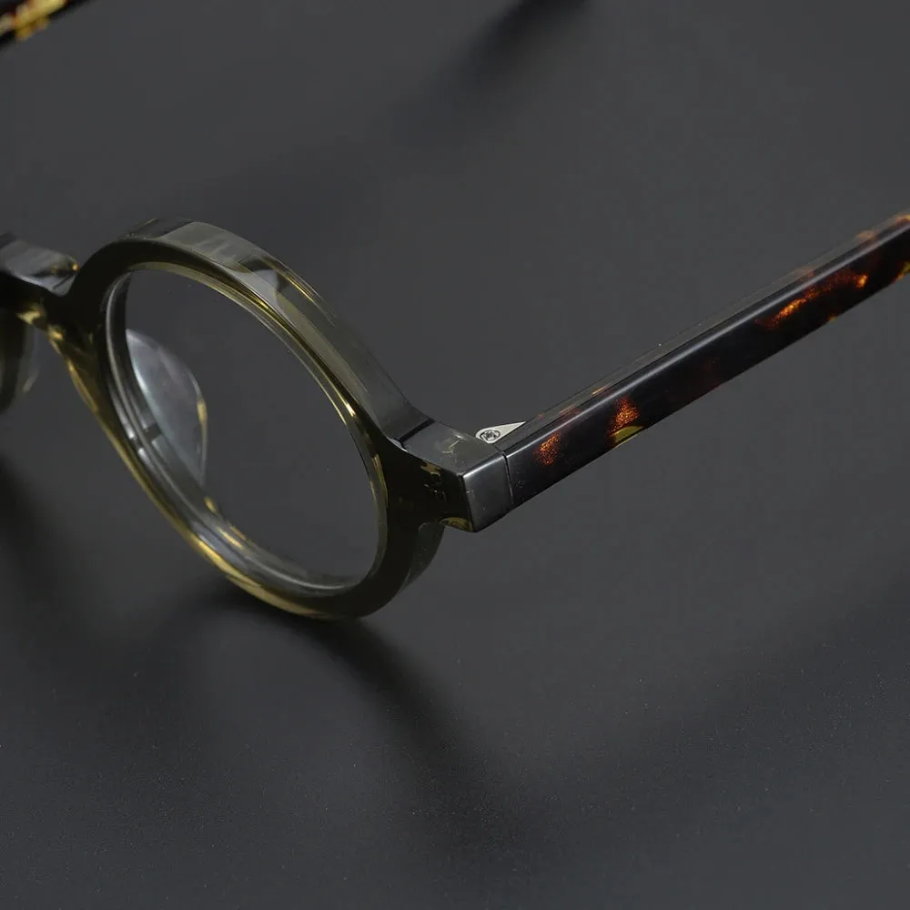 Black Mask Full Rim Round Acetate Optical Eyeglasses 424221