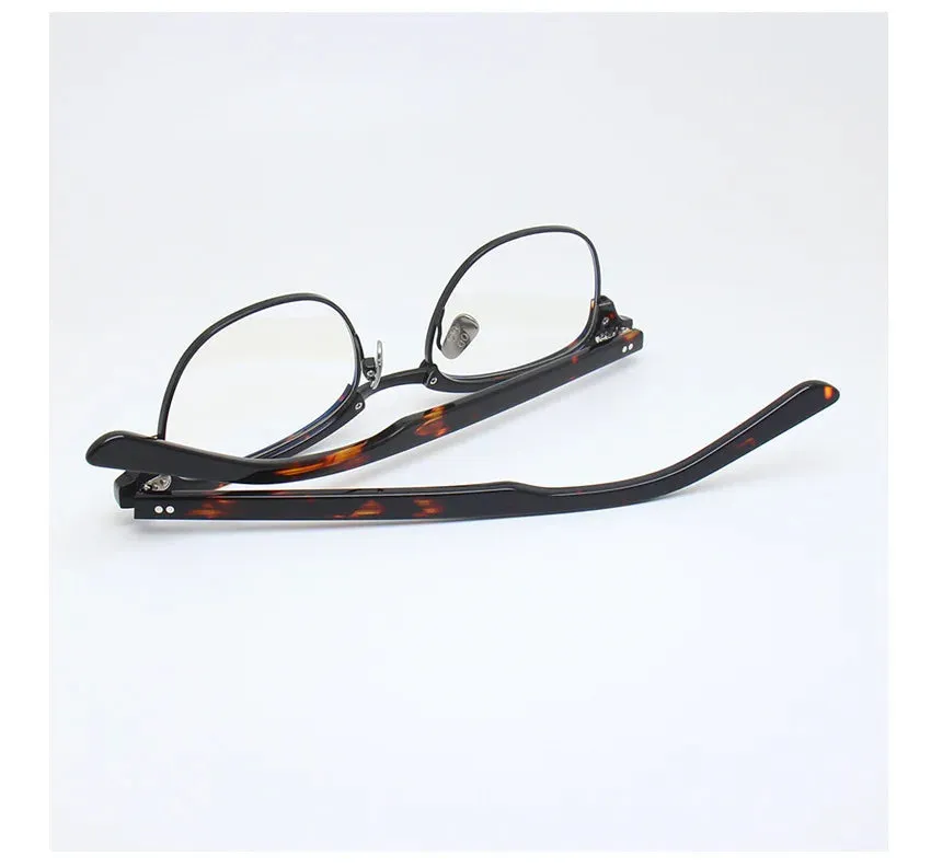 Black Mask Unisex Full Rim Browline Square Alloy Eyeglasses Bm-ypsumuel