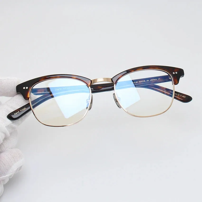 Black Mask Unisex Full Rim Browline Square Alloy Eyeglasses Bm-ypsumuel